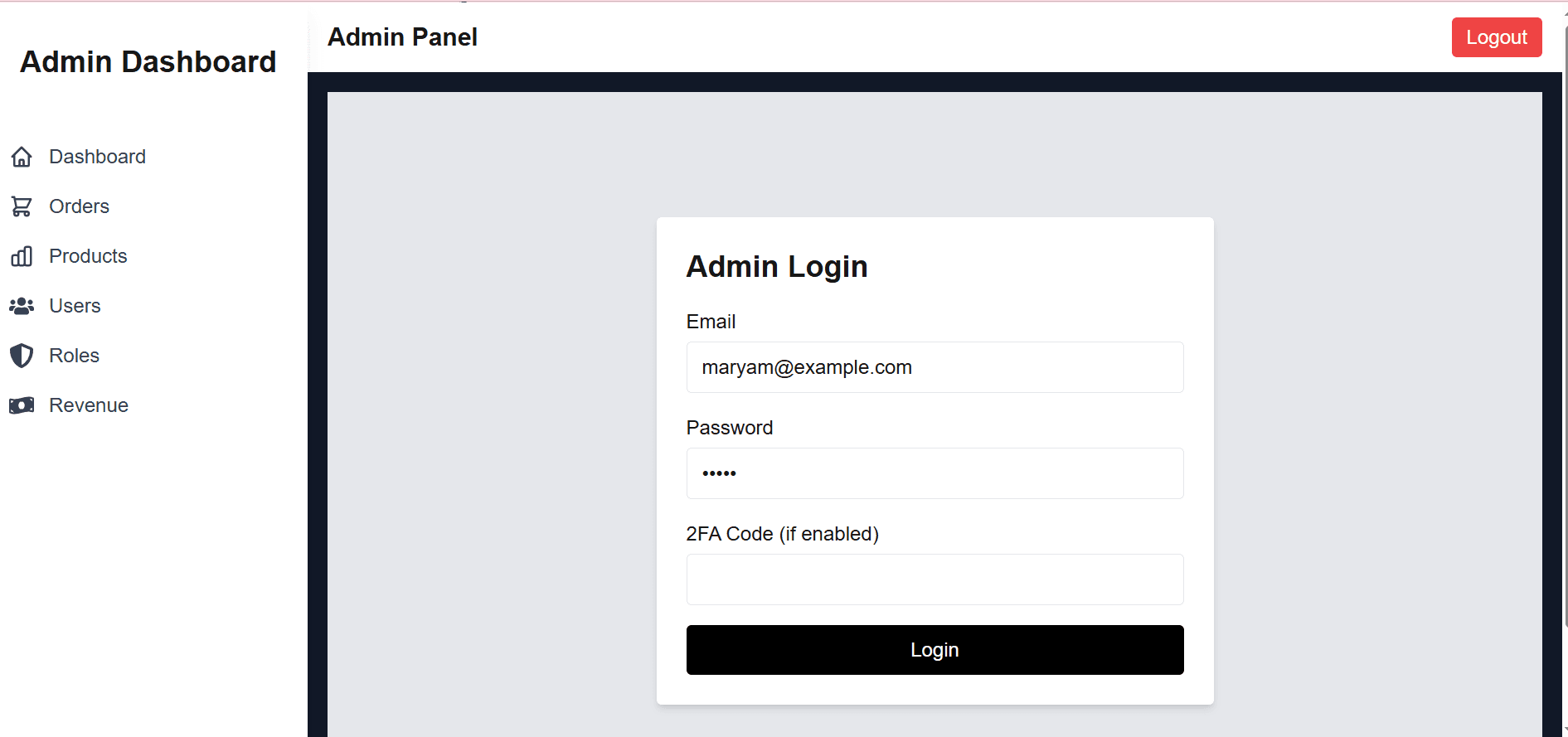 Admin dashboard thumbnail